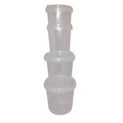 POT PLASTIQUE AVEC COUVERCLE ETANCHE 280ML