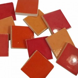 MOSAIQUE EMAILLEE 30*30 PANACHE ORANGE/ROUGE