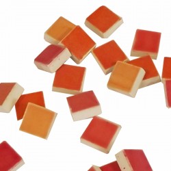 MOSAIQUE EMAILLEE10*10 PANAC ROUGE/ORANGE