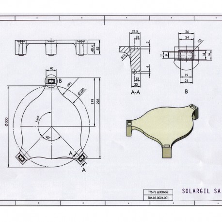 SUPPORTS ASSIETTES EN TFS-FL PLEIN 300*52 1300°C