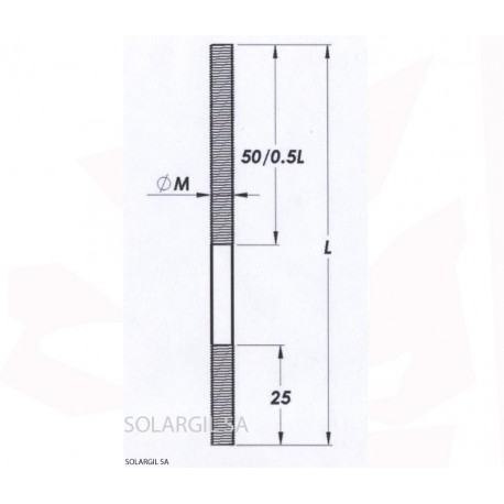 TIGE INOX REFRACT.AISI-310 Ø 6 MM  + 2 EMBOUTS POUR ACCROCHE CER 