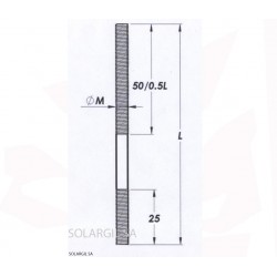 TIGE INOX REFRACT.AISI-310 Ø 8 MM  + 2 EMBOUTS POUR ACCROCHE CER 