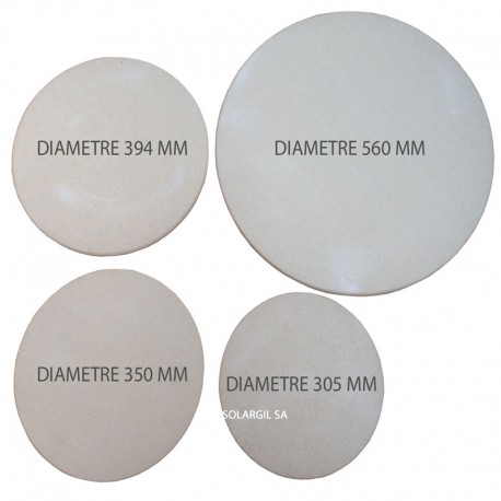 PLAQUE REFRACTAIRE RONDE DIAM 305x12 MM 1340°